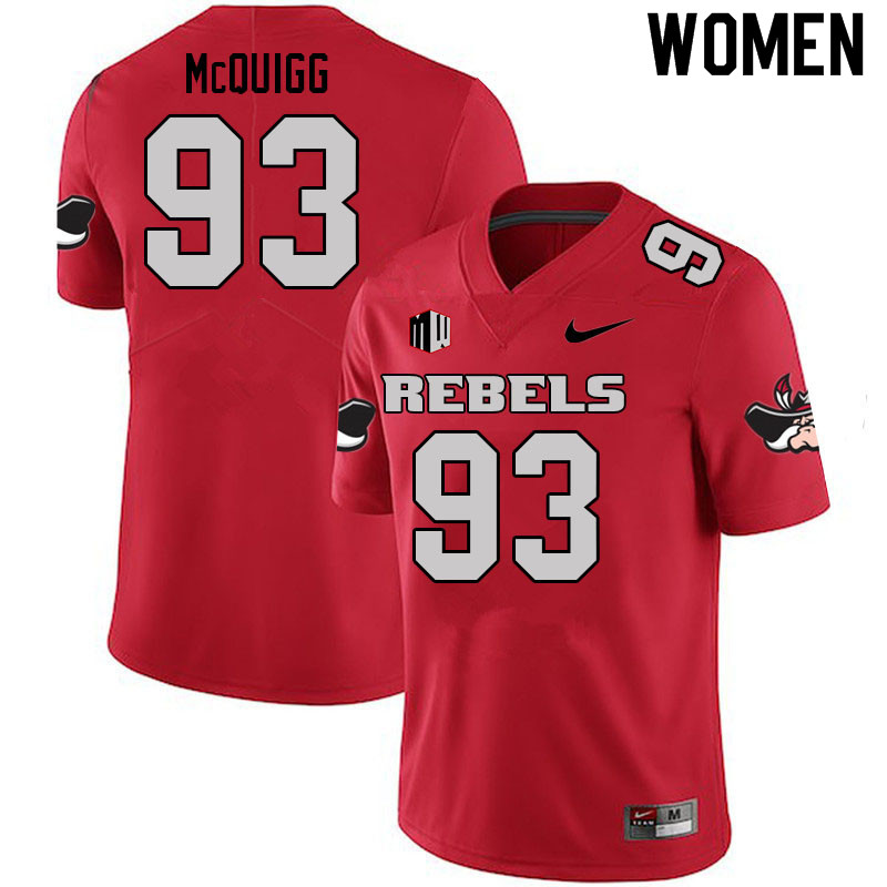 Women #93 Sebastian McQuigg UNLV Rebels College Football Jerseys Sale-Scarlet - Click Image to Close